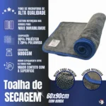 Toalha de Secagem Premium Cinza 60x90cm 600gsm - Lincoln - Imagem 4