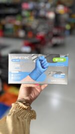 Caixa de Luva Nitrílica Azul para Proteção Química Safetec M 100 und - UniGloves